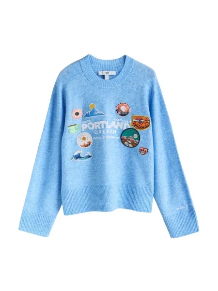 Next Pulover azur / corai / negru alb