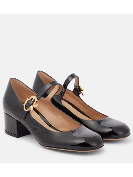 Pantofi cu toc Gianvito Rossi din piele de lac negru
