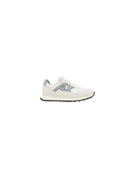 Sneakersy Armani Exchange skórzane z logo szare