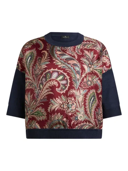 Top Etro z wzorem paisley czerwony