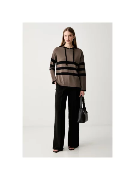 Bluza z kapturem Joseph Ribkoff z kapturem brązowa