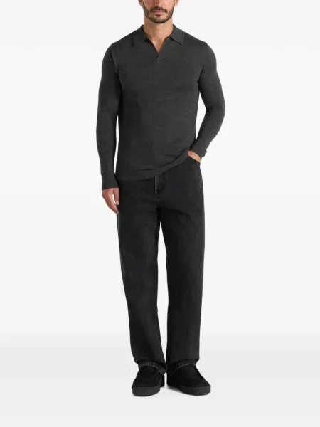 Μάλλινο μακρύς polo Manière De Voir γκρι