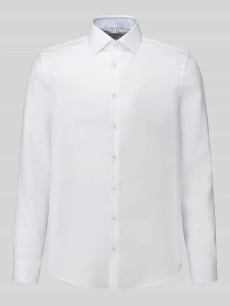 Koszula o kroju slim fit z czystej bawełny model New Kent Patch' Seidensticker biała