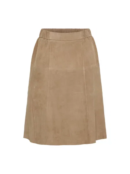 Spódnica midi Notyz zamszowa w kształcie litery A brązowa