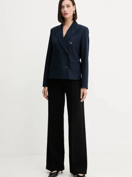 Піджак Weekend Max Mara TAPPETO двобортний однотонний синій