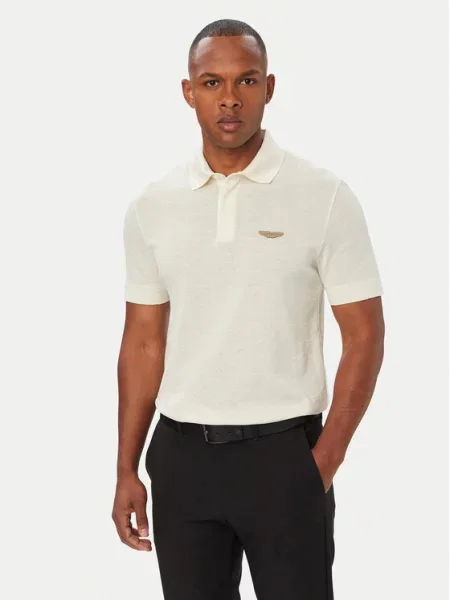 BOSS Tricou polo BOSS x ASTON MARTIN C-Prout Crem