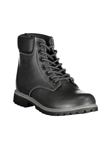 Lniane buty do kostki Fila biznesowe czarne