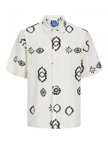 JACK & JONES Cămașă JORNoto negru / natural alb