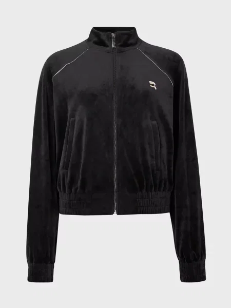 Вельветова спортивна кофта Karl Lagerfeld чорна