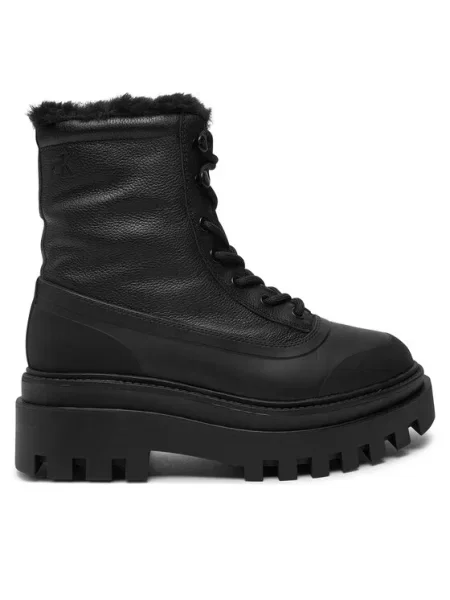 Calvin Klein Jeans Pohodni čevlji Flatform Lace Up Boot Padded črna