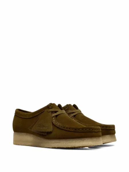 Велурени боти Clarks Originals зелено