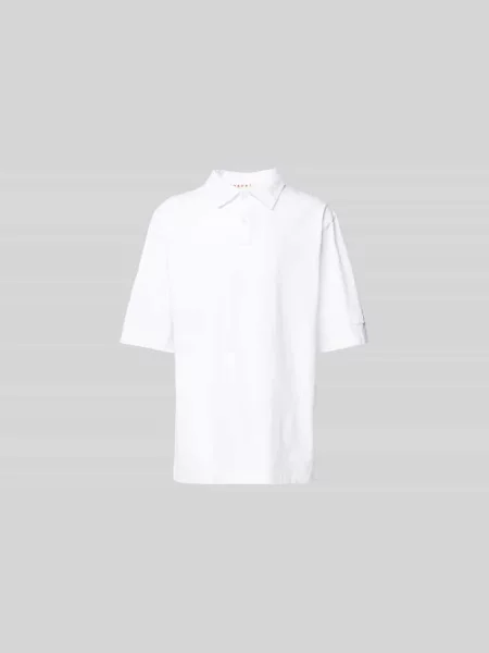 Koszulka polo o kroju relaxed fit z bawełny Marni biała