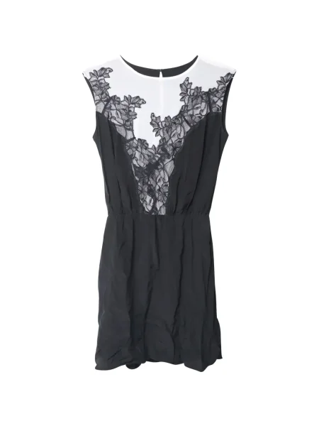 Rochie fără mâneci Sandro fără mâneci din dantelă de costum negru