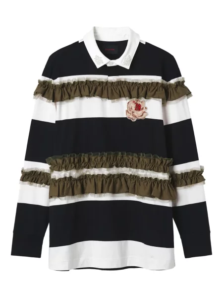 Pruhované polotričko Simone Rocha černé