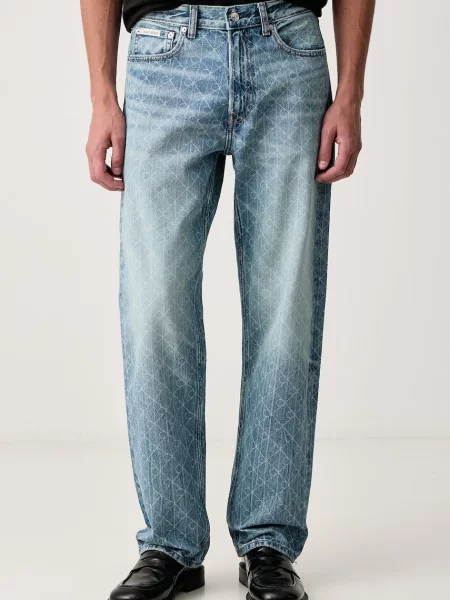 Calvin Klein Jeans blugi straight pentru femei albastru
