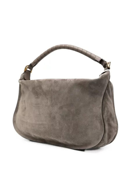 Geantă Chloé din piele de căprioară gri