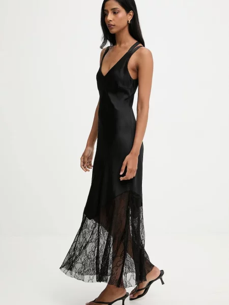 Haljina Answear.LAB maxi ravna crna