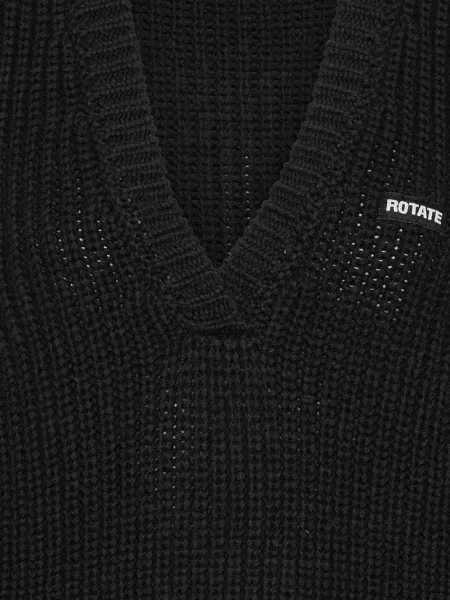 Kötött v-nyakú mellény Rotate Birger Christensen fekete