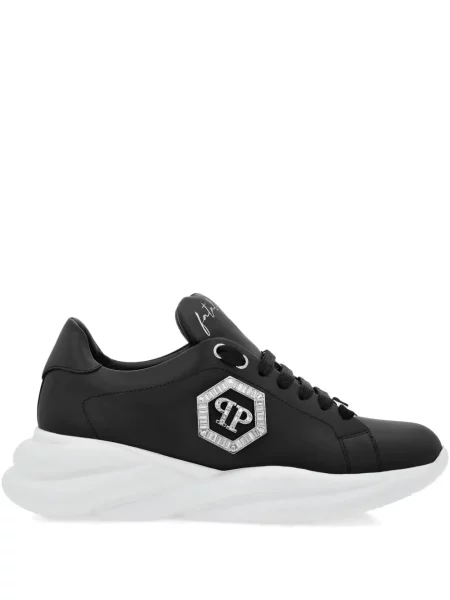 Sneakerși Philipp Plein din piele de cristal negru