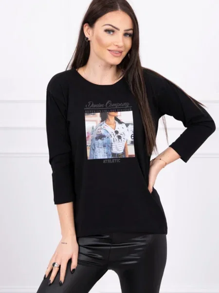 Bluză Kesi cu imagine negru