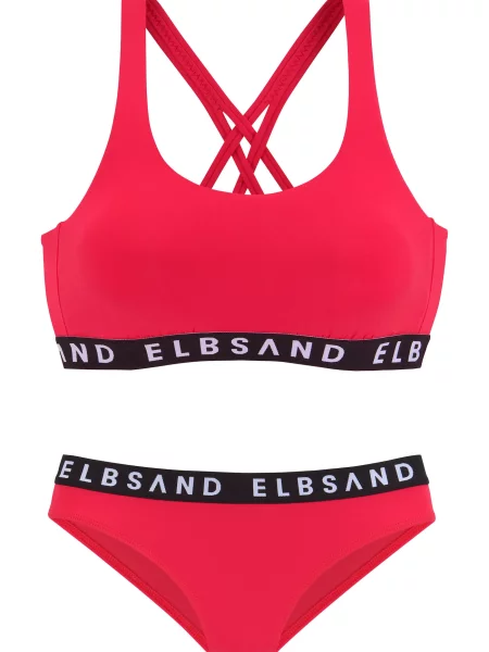Elbsand Costum de baie două piese roșu / negru alb