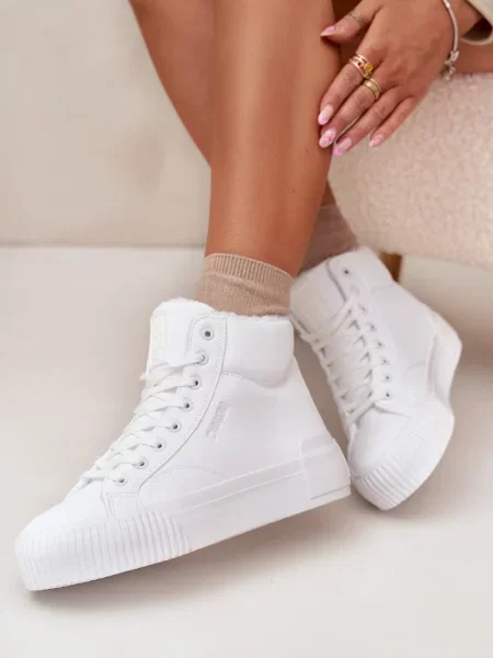 Ocieplane trampki Big Star Shoes na platformie białe