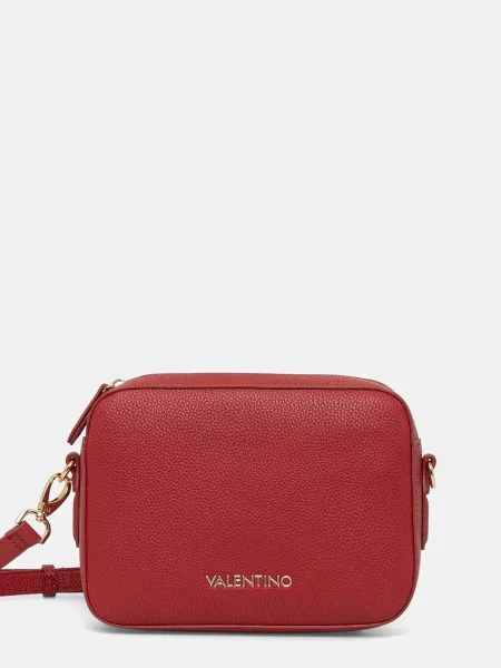 Lniana torebka crossbody Valentino Bags czerwona