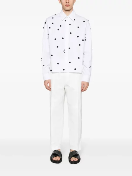 Siaurėjantys kelnės Jil Sander balta