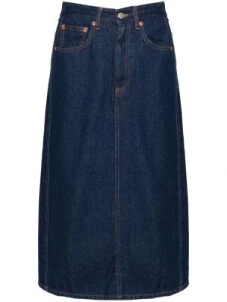 Fustă din denim Mm6 Maison Margiela plic albastru