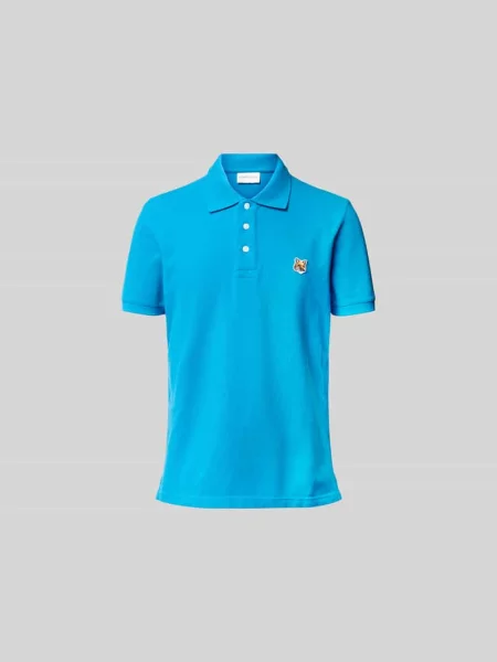 Koszulka polo z aplikacje z motywem Maison Kitsune niebieska