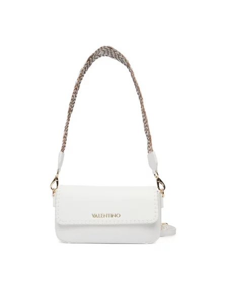 Lniana torebka crossbody Valentino By Mario Valentino biała