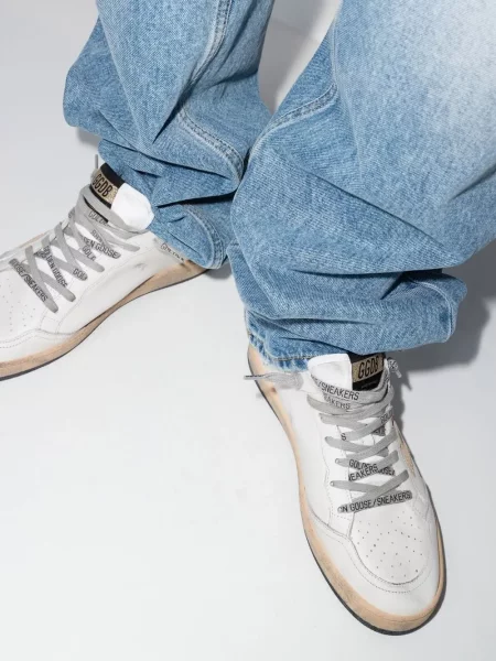 Sneakersy Golden Goose sznurowane koronkowe białe