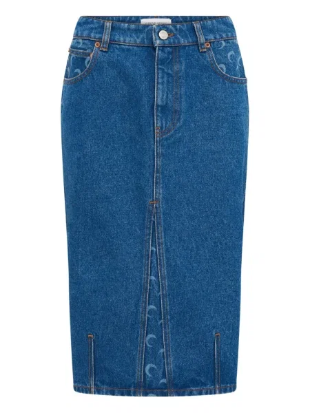 Дънкова пола Marine Serre до коляното синьо