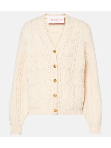 Kardigan Valentino wełniany beżowy