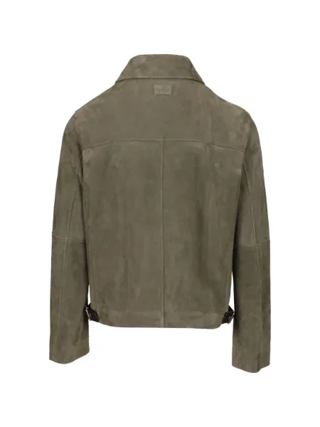 Geacă Loewe din piele de căprioară verde