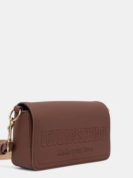 Love Moschino klasična torbica iz umetnega usnja rjava