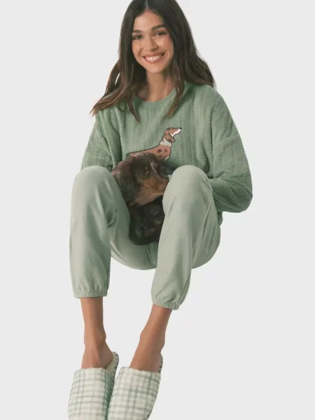 Клетчатые тапочки Women'secret зеленые