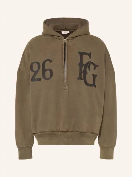 Fear Of God Oversized Mikina S Kapucí khaki černá