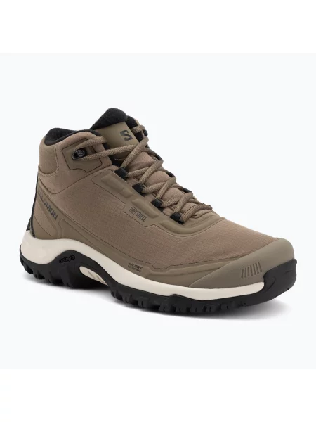 Мъжки обувки за трекинг Salomon Shelter WP stone gray/black/rainy day черно