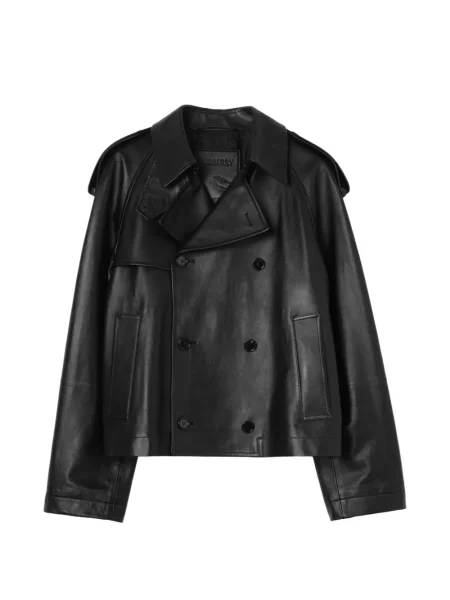 Decupat trenci Burberry din piele negru