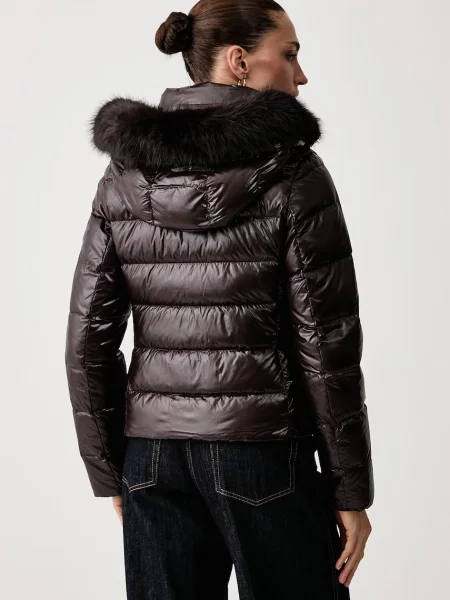 Tommy Hilfiger kurtka puchowa brązowa