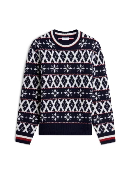 TOMMY HILFIGER Pulover bleumarin / roșu rodie alb