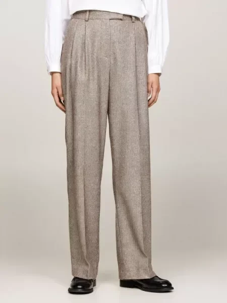 Tommy Hilfiger Pantaloni | flare fit cu adaos de lână bej