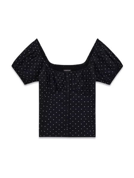 GUESS JEANS Bluză negru alb