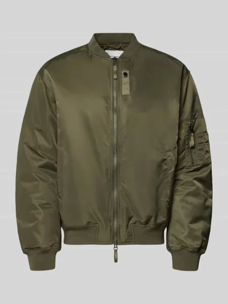 Kurtka bomber z dwukierunkowym zamkiem błyskawicznym model Poul' Wood Wood khaki