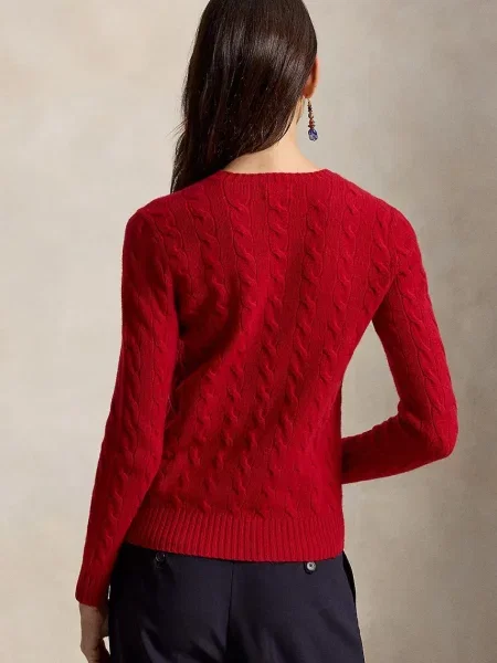 Polo Ralph Lauren sveter dámsky s prímesou kašmíru červená