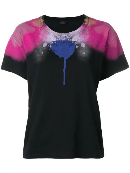 Tricou County Of Milan cu imagine cu imprimeu abstract negru