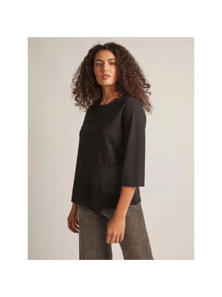 Lniany top Elena Miro' czarny