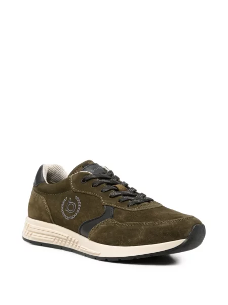 Sneakerși Bugatti din piele de căprioară cu imagine verde
