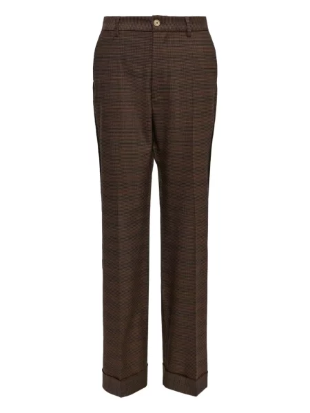 Pantaloni Mm6 Maison Margiela în carouri maro